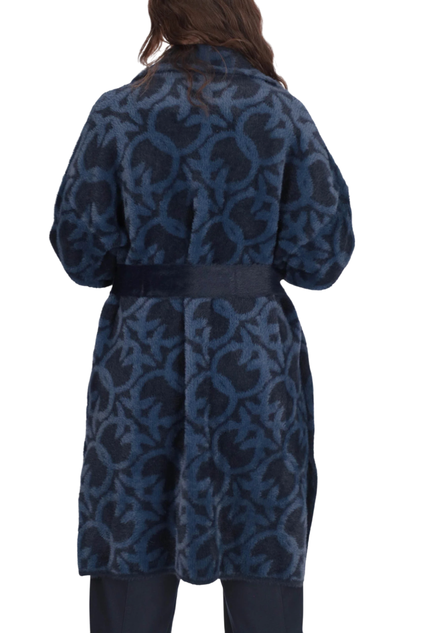 Pinko pelliccia ecologica Zante in fantasia jacquard blu 105415-A2WY GG1 PINKO