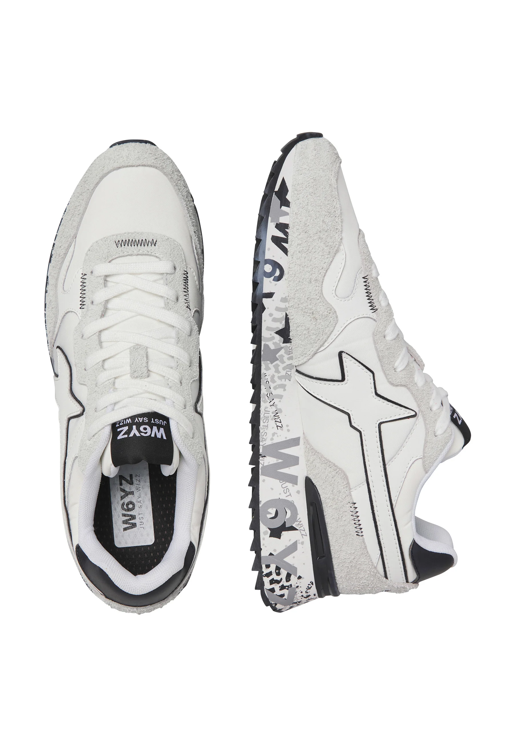 W6yz sneakers uomo Yak in suede e tessuto bianco 201518547 1N38 W6YZ