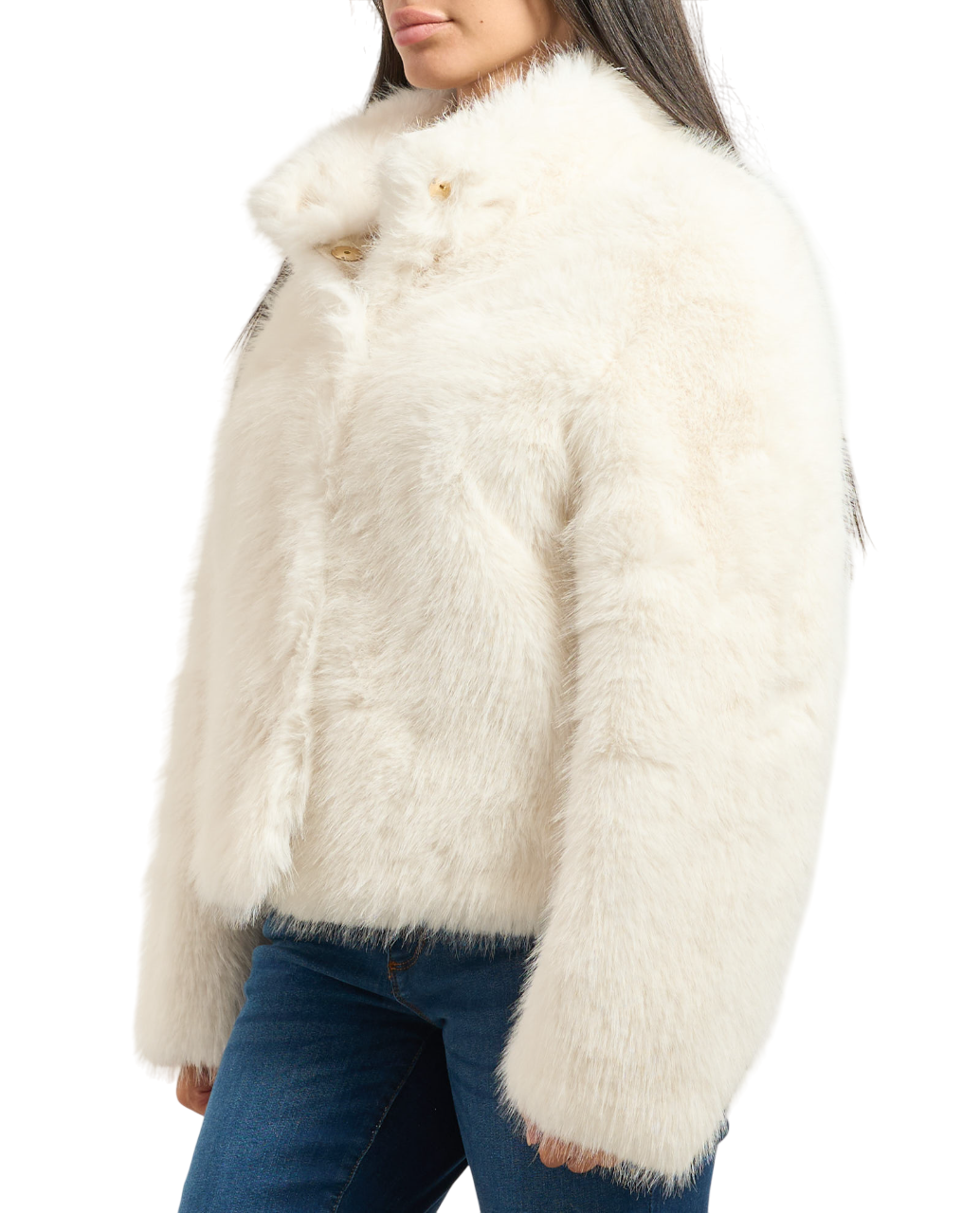 Yes Zee pelliccia ecologica donna avorio G004-KO00 0157 YES-ZEE