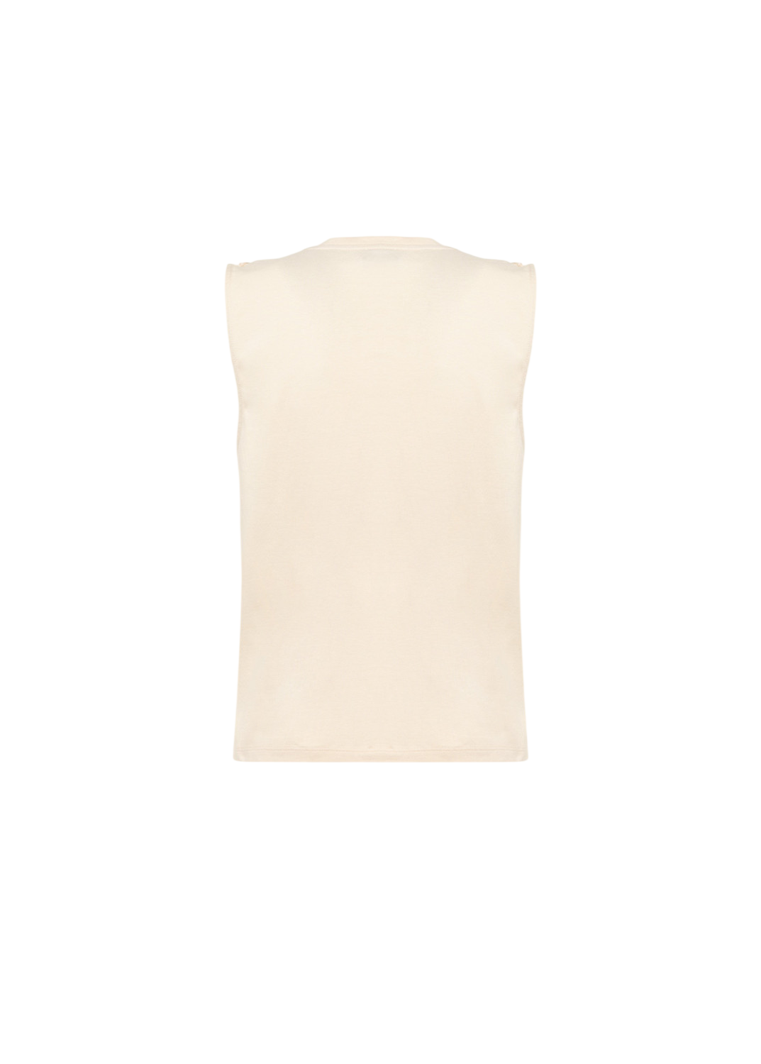 Blugirl T-shirt smanicata con ricami floreali beige chiaro RA6152J5003 21406 BLUGIRL