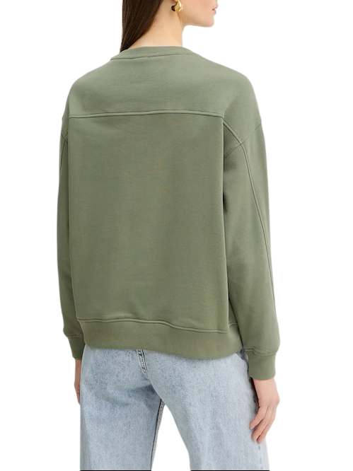 Pinko felpa Nelly con ricamo Love Birds gioiello verde 100534-A33G U84 PINKO