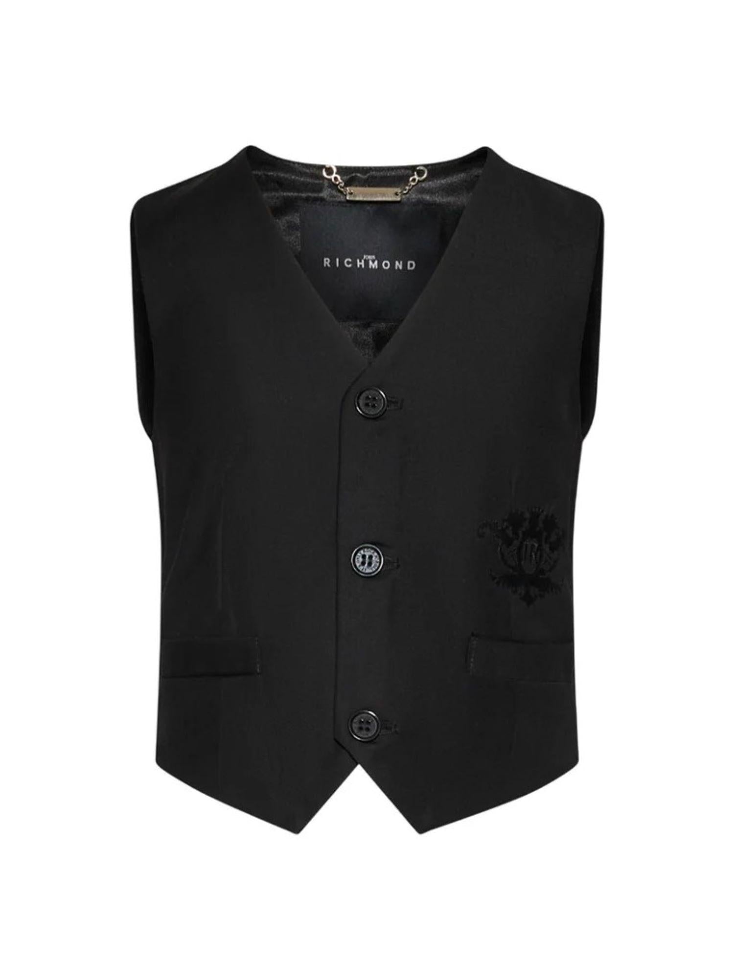 John Richmond gilet bambino Nagar con logo nero RBP26168GT BLACK John RICHMOND