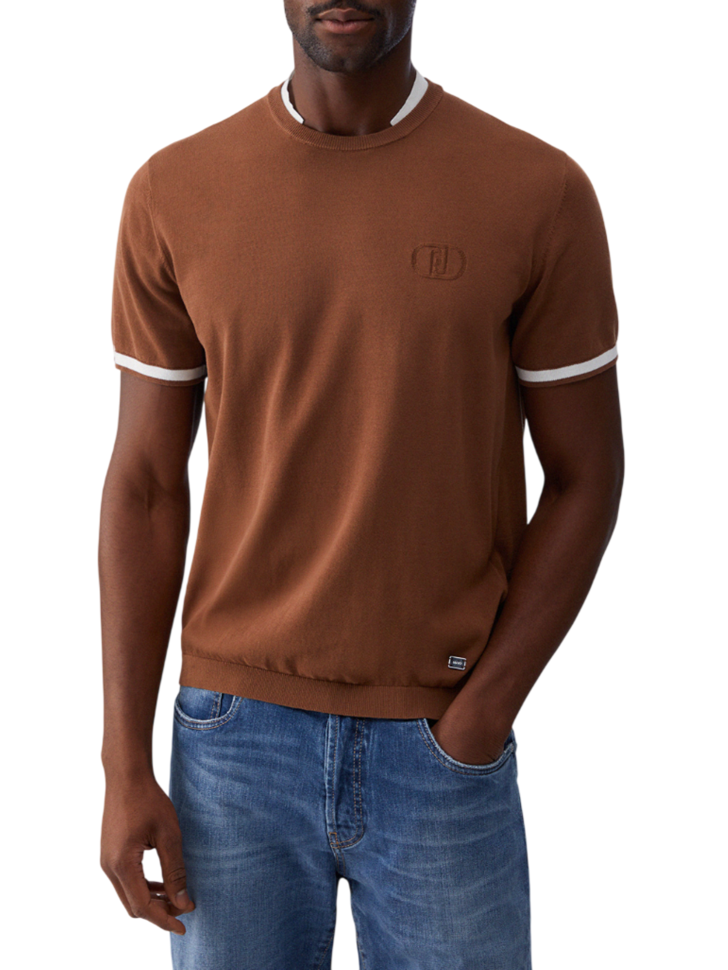 Liu Jo maglia manica corta uomo in cotone marrone QA6133MA71P 81124 LIU JO