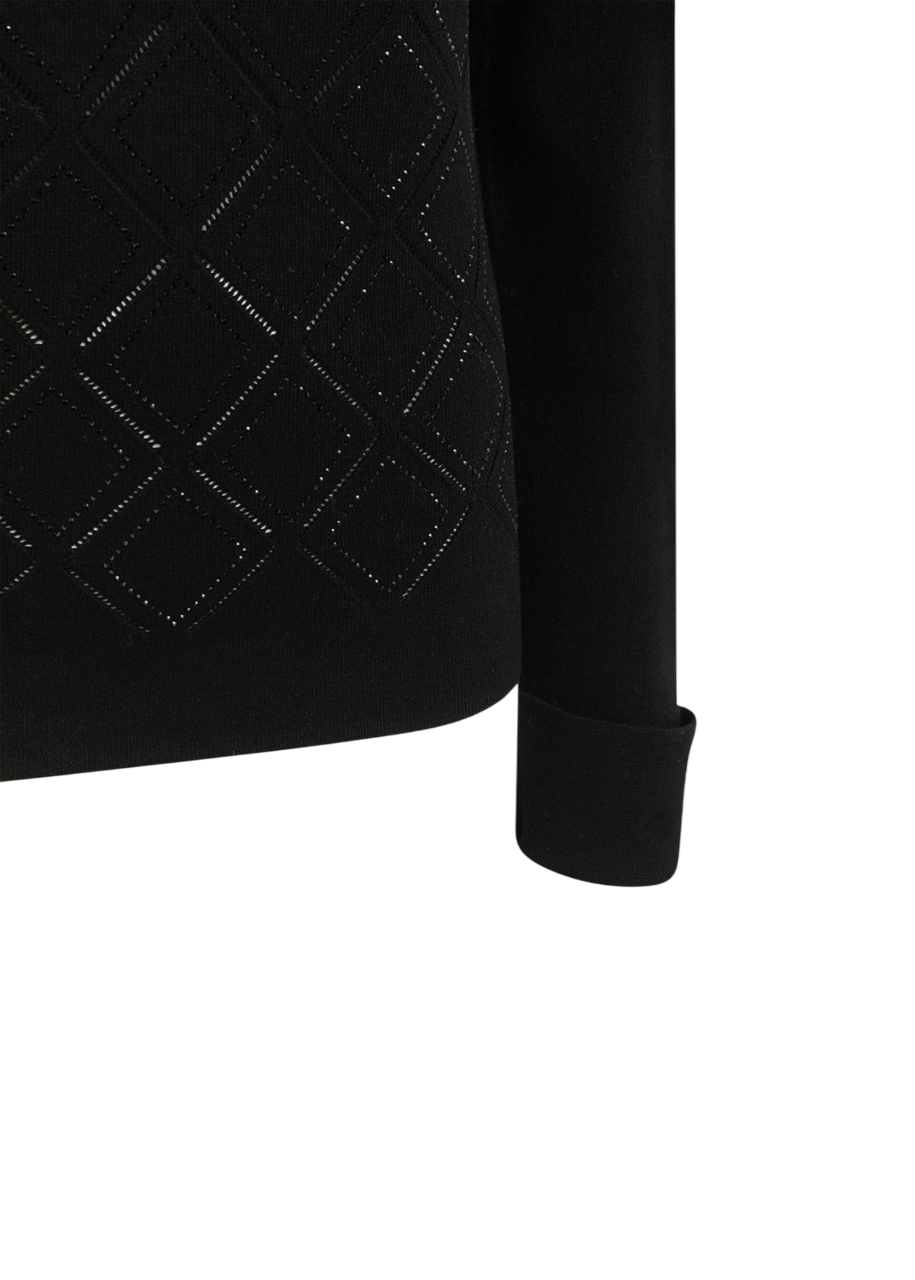 Blugirl maglia lupetto a rombi con strass nero RF5114MS99E 22222 BLUGIRL