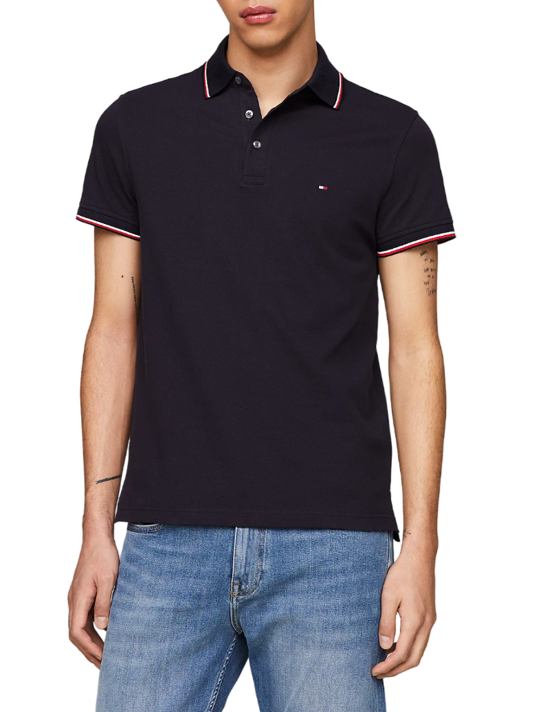 Tommy Hilfiger polo manica corta 1985 slim fit blu MW0MW30750 DW5 Tommy Hilfiger