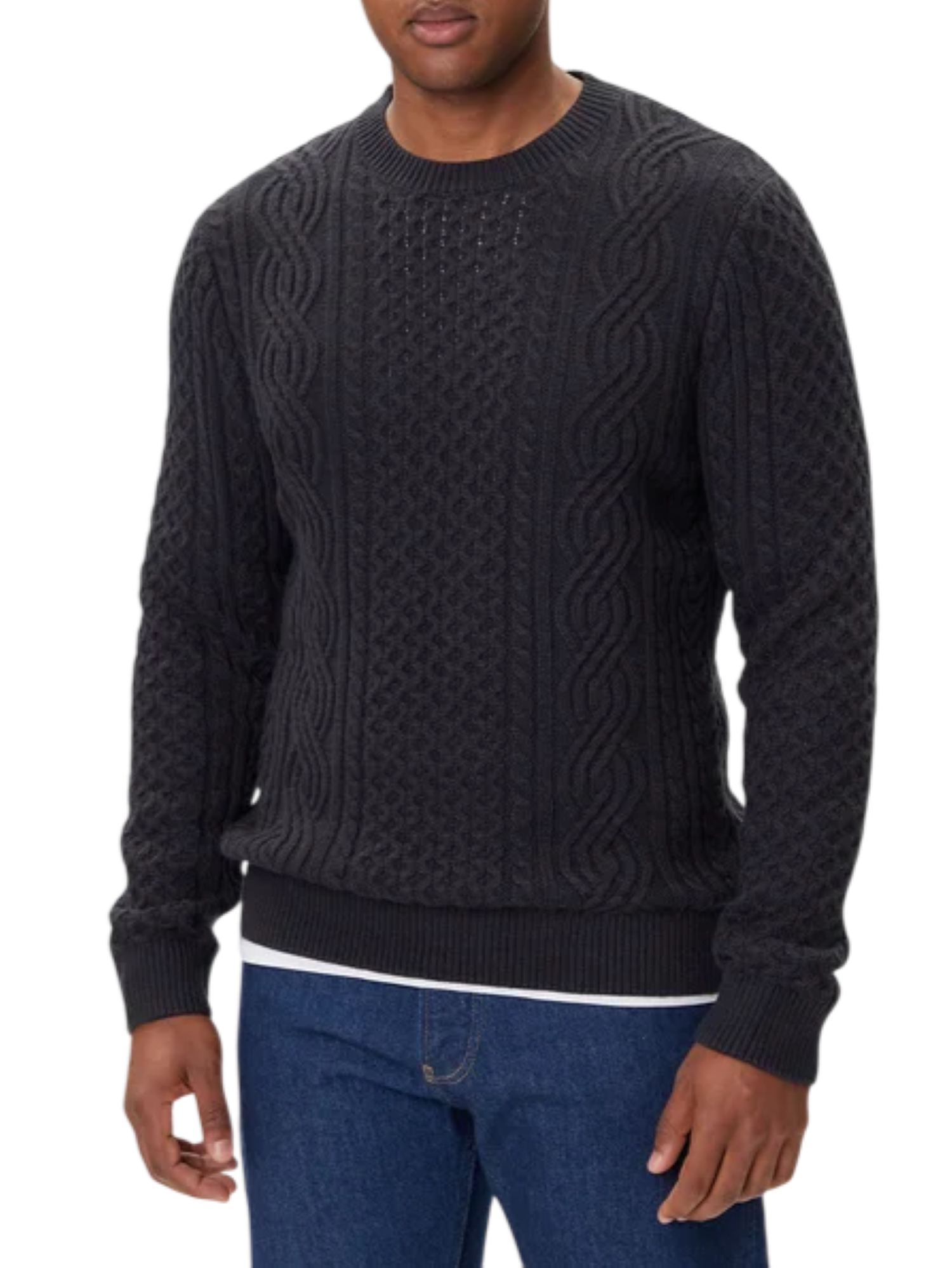 Jack&Jones maglia uomo con trecce blu 12283486 DARK NAVY JACK&JONES