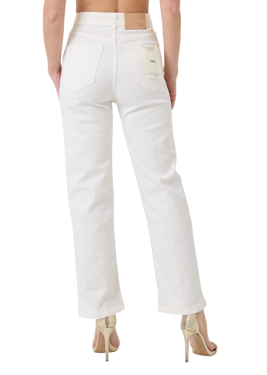 Vicolo jeans Kate gamba dritta lavaggio bianco DAB5154 LATTE VICOLO
