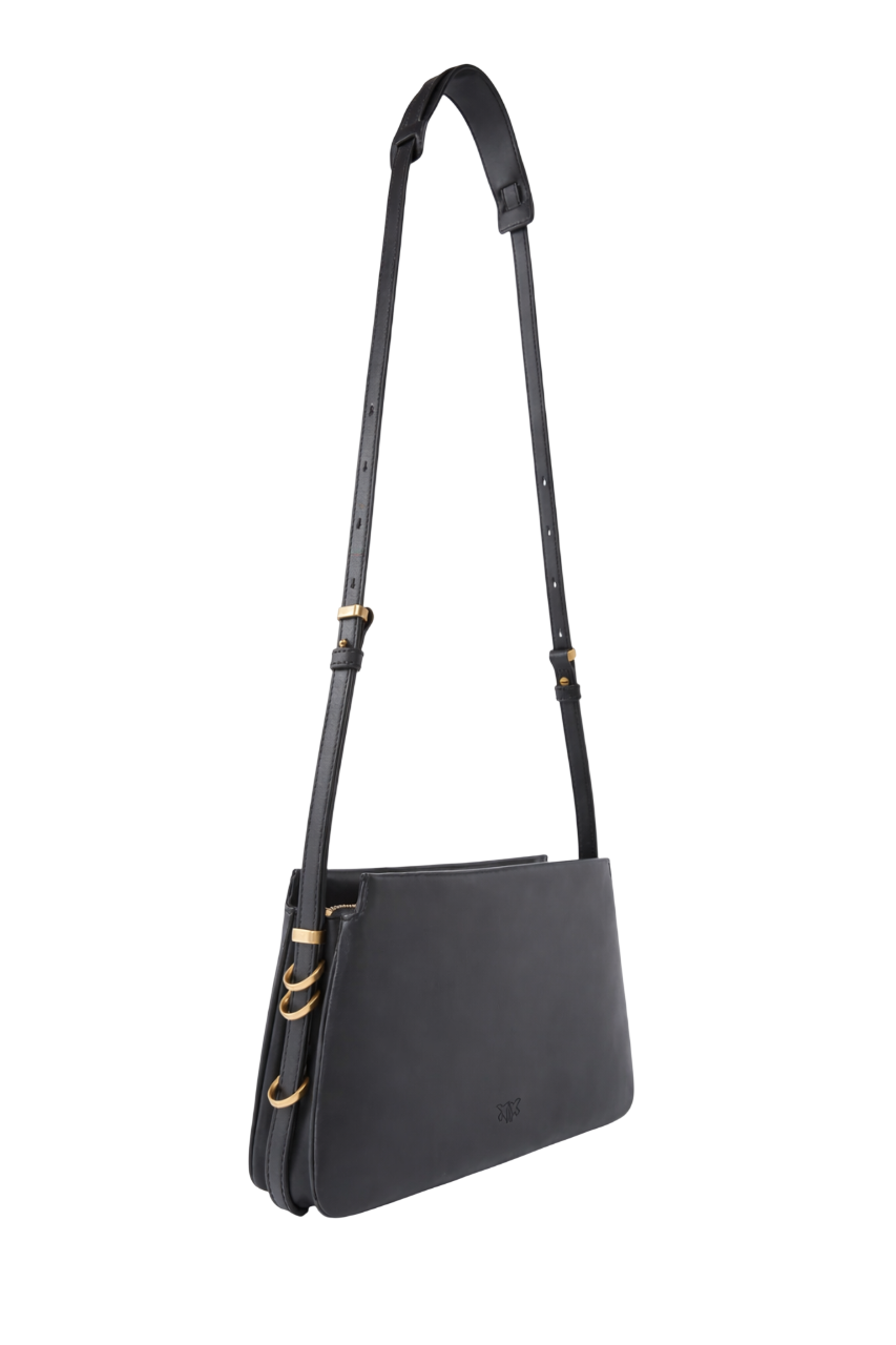 Pinko borsa a tracolla Triplet in pelle antracite oro 105161-A0QO I47Q PINKO