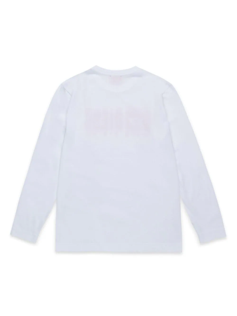 Diesel T-shirt manica lunga con stampa logo bianco rosso J02032-00YI9 K100 DIESEL