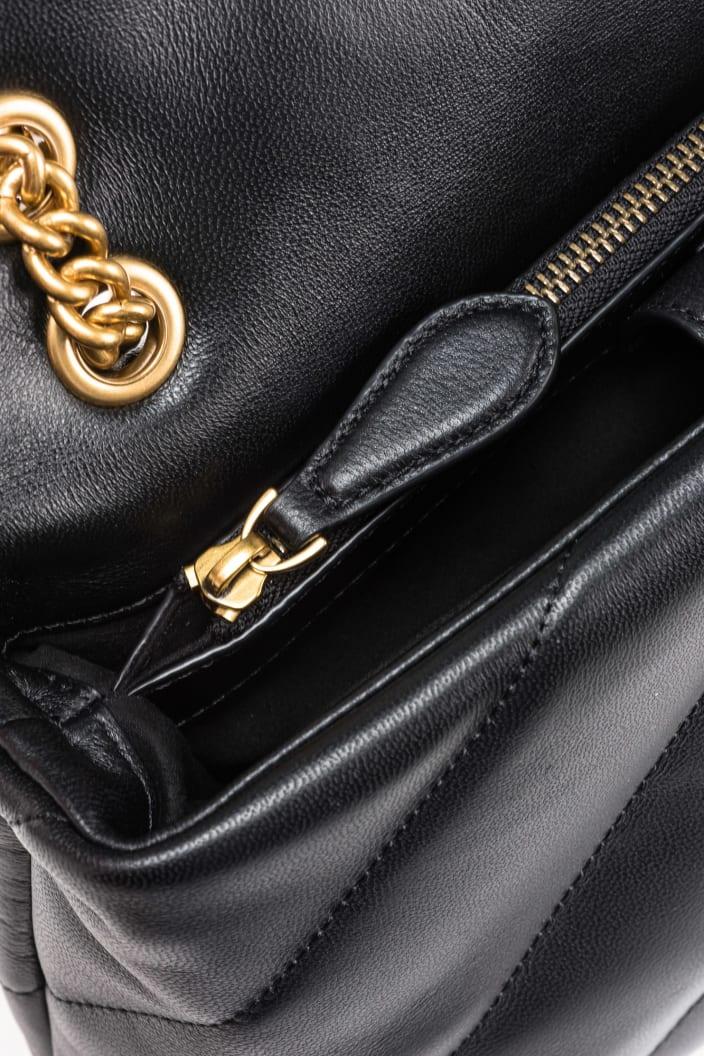 Pinko borsa Love Bag Puff Classic in pelle trapuntata nero oro 100038-A0F2 Z99Q PINKO