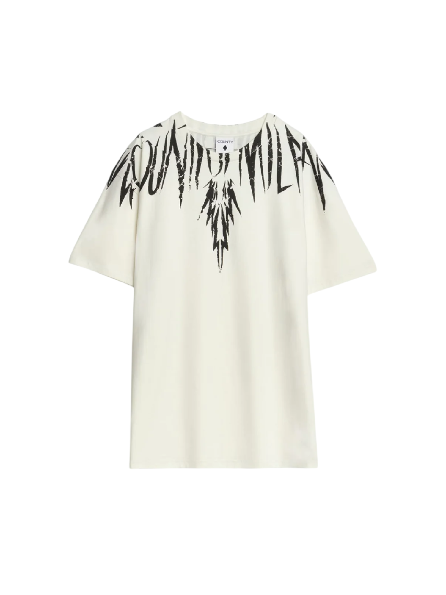 County of Milan T-shirt bambino con stampa iconica panna S6CMJBTH026 412 COUNTY OF MILAN