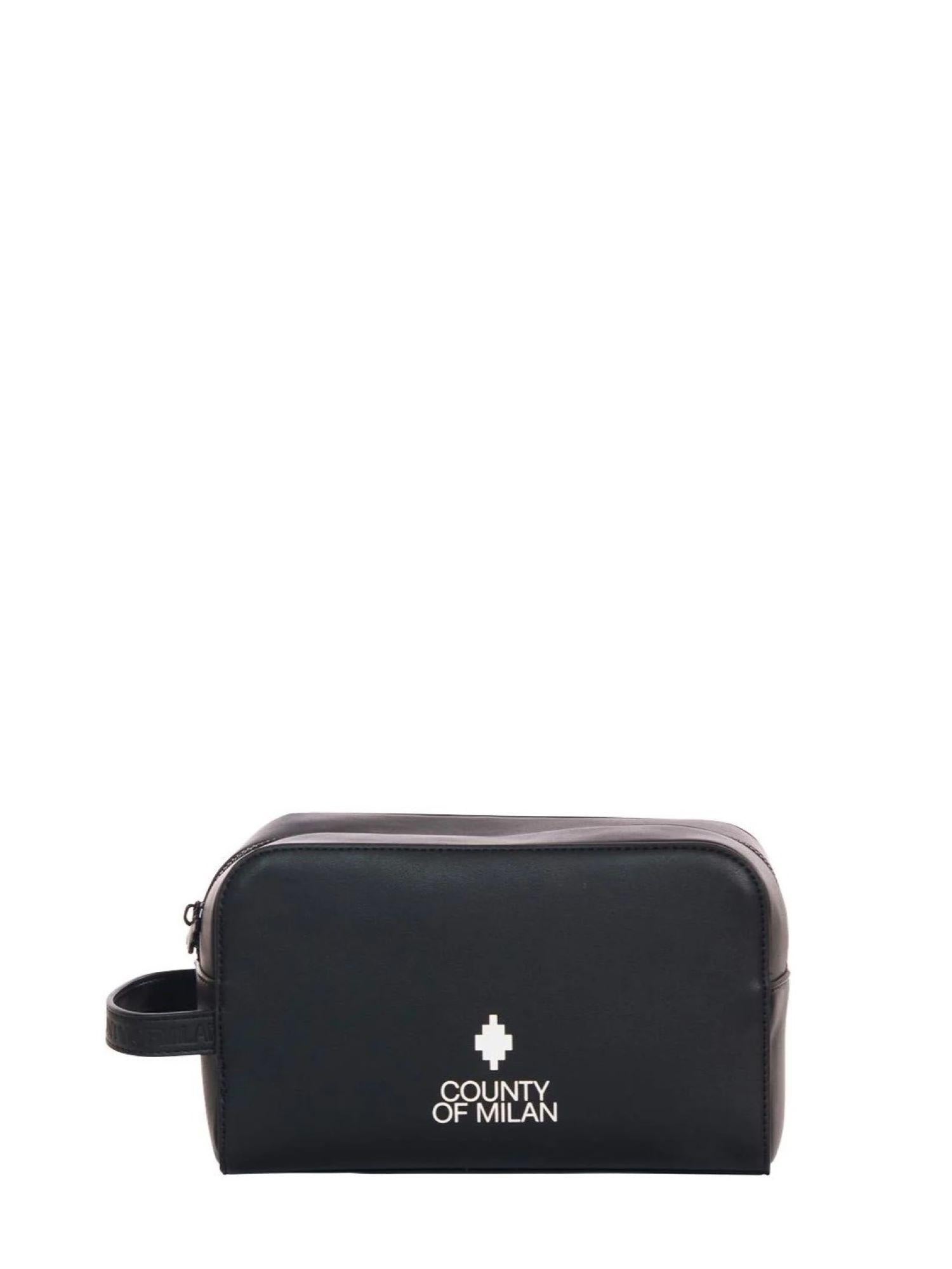 County of Milan beauty in ecopelle con logo nero COMAF250148 NERO-BIANCO COUNTY OF MILAN