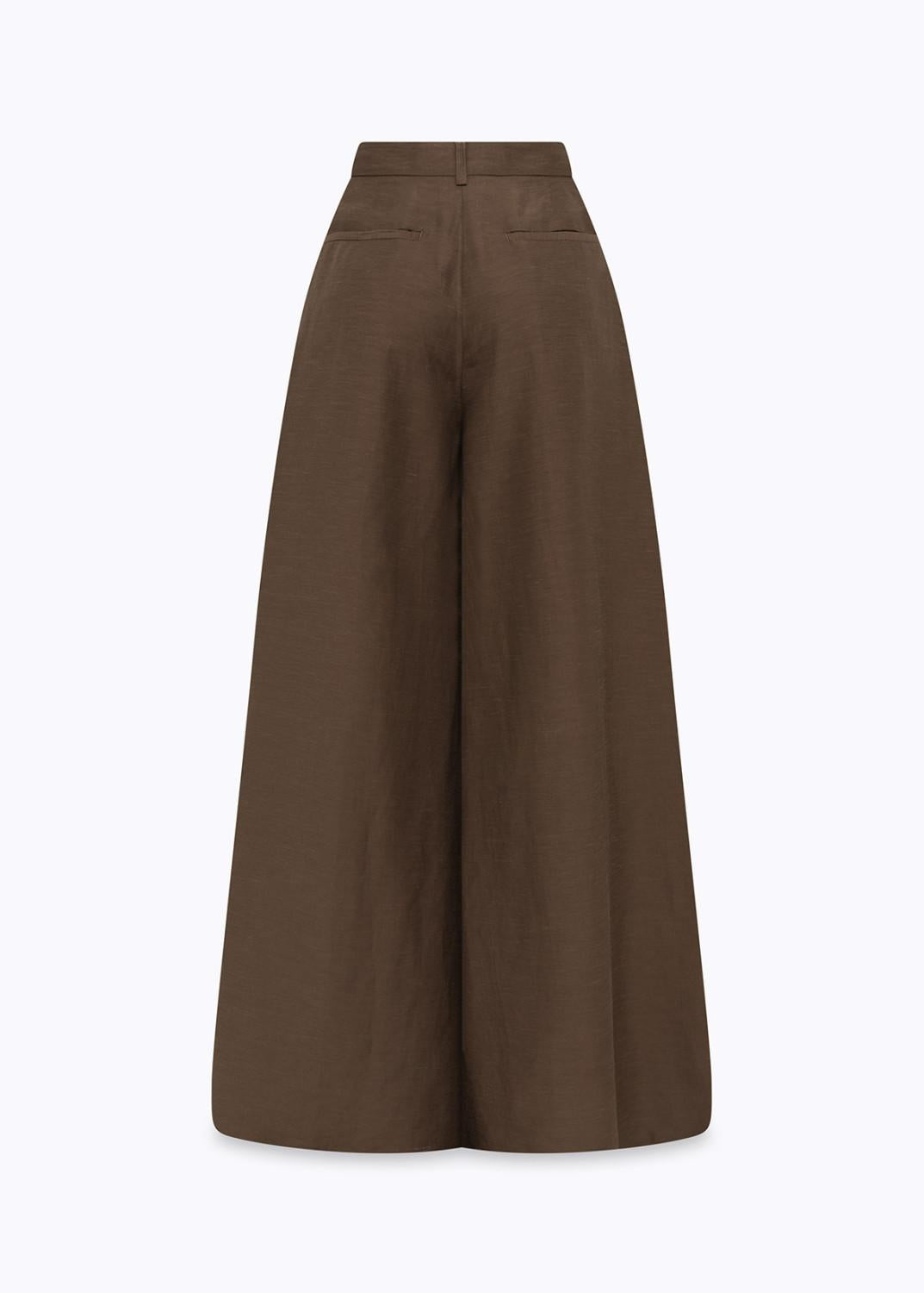 Blugirl pantaloni wide leg donna misto lino marrone RA6192T8823 90913 BLUGIRL