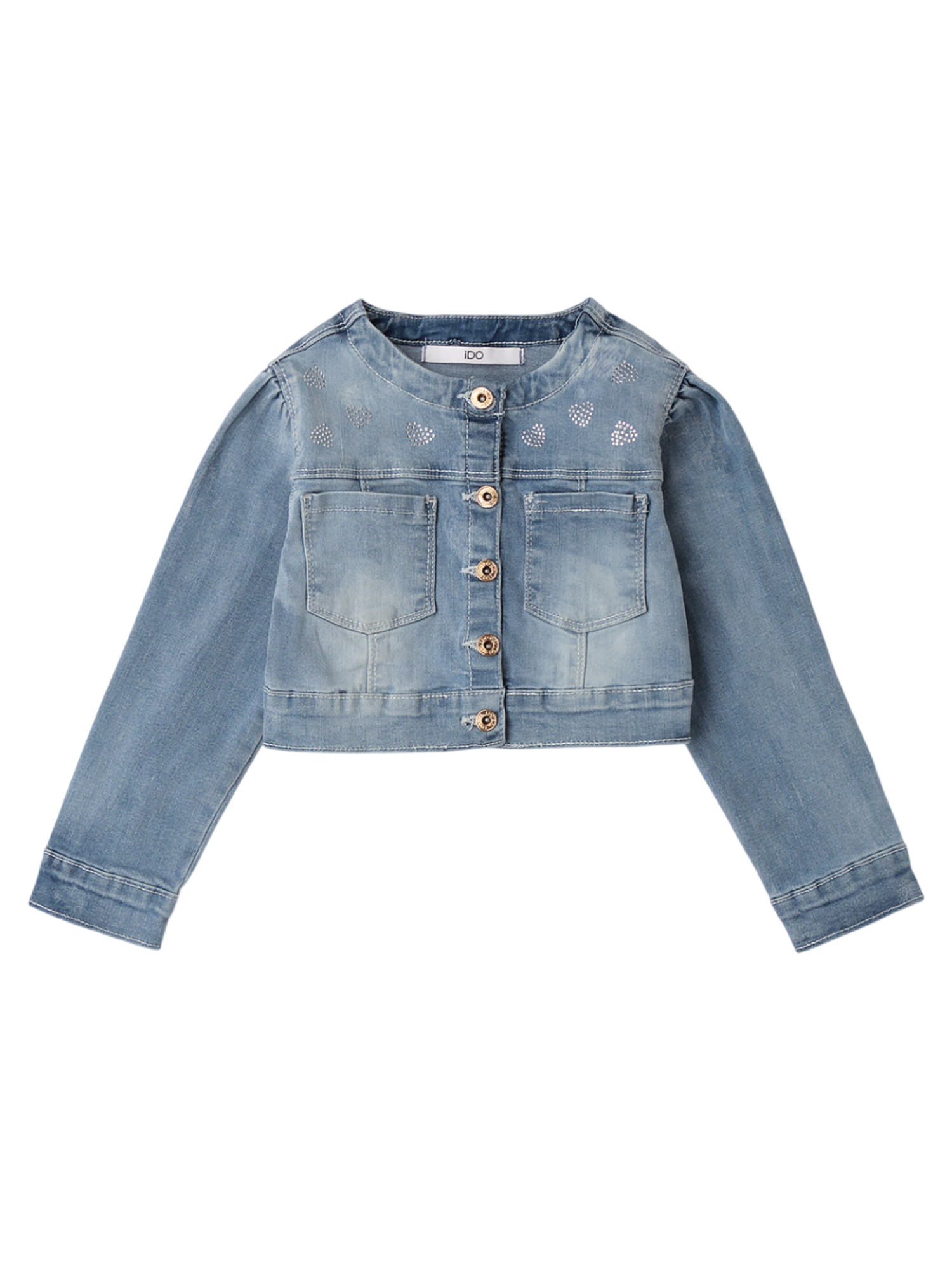 iDo giubbino bambina in denim con strass lavaggio blu 4G390 7310 iDO