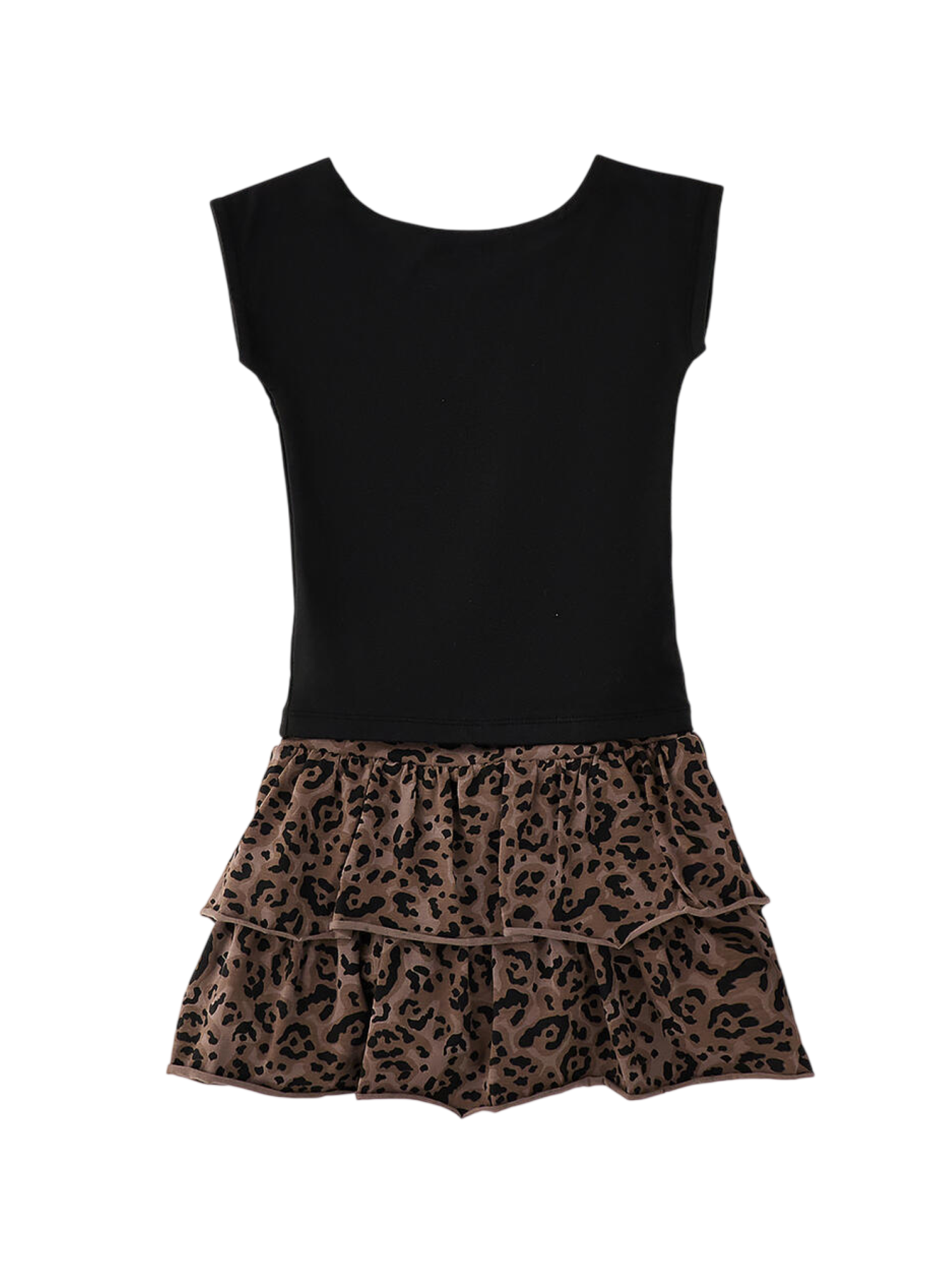 iDo completo bambina T-shirt e gonna nero marrone 4G862 0658 iDO