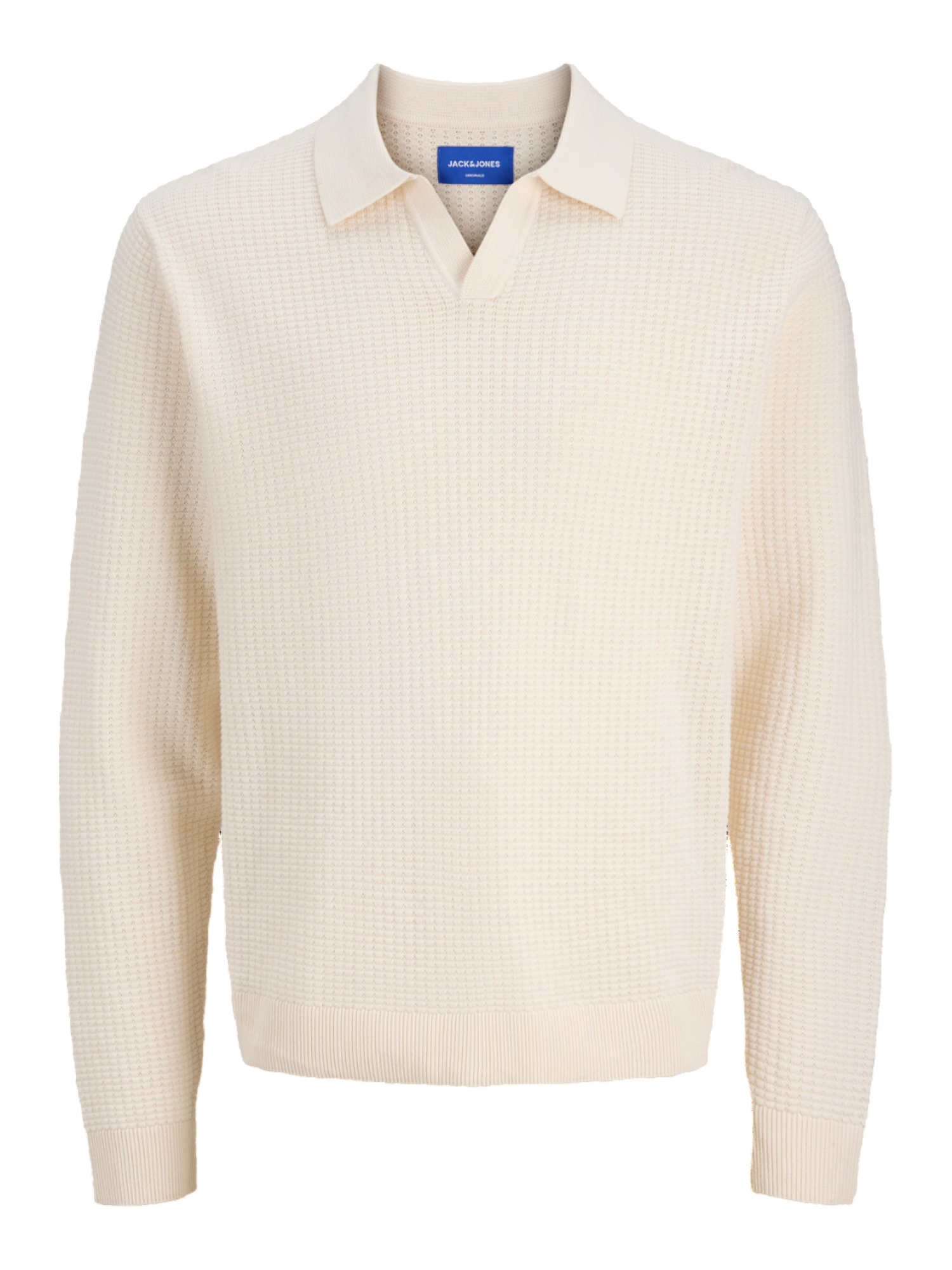 Jack&Jones polo uomo in maglia panna 12287679 SEA SALT JACK&JONES