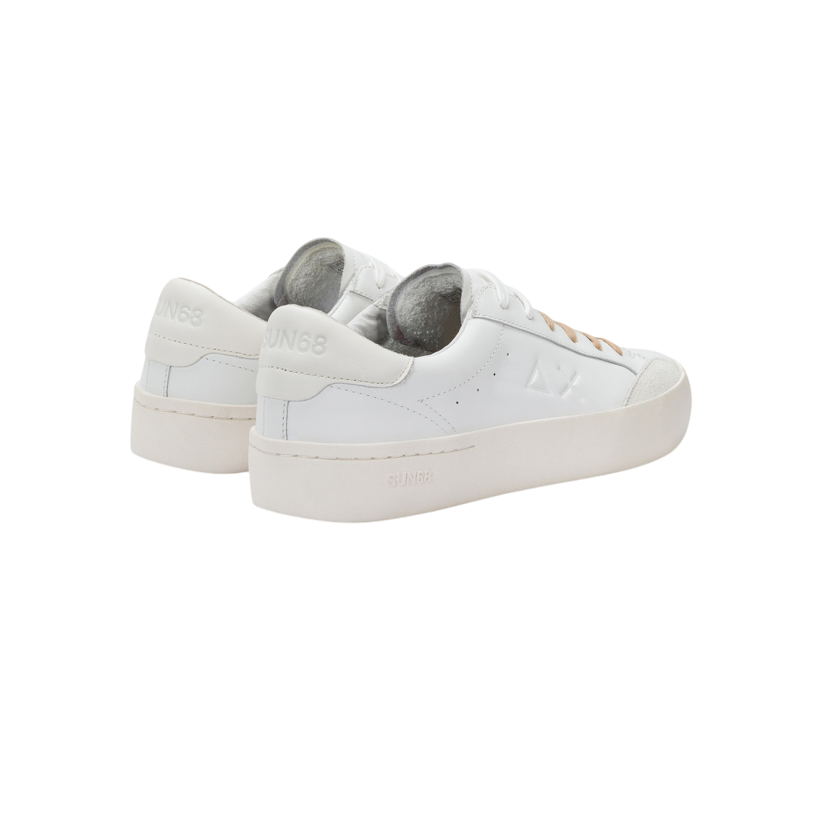 Sun68 sneakers Street in pelle bianco beige Z35140 BIANCO-BIANCO PANNA SUN68