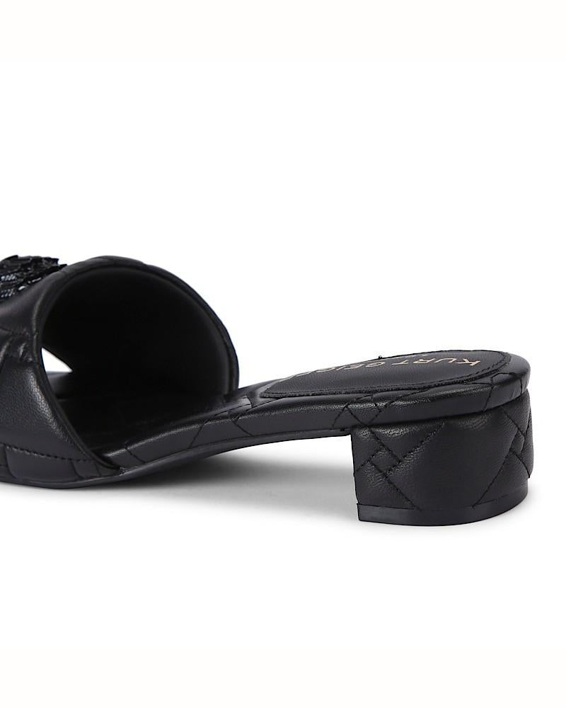 Kurt Geiger ciabatte in pelle trapuntata Kensington nero 4353400109 BLACK KURT GEIGER