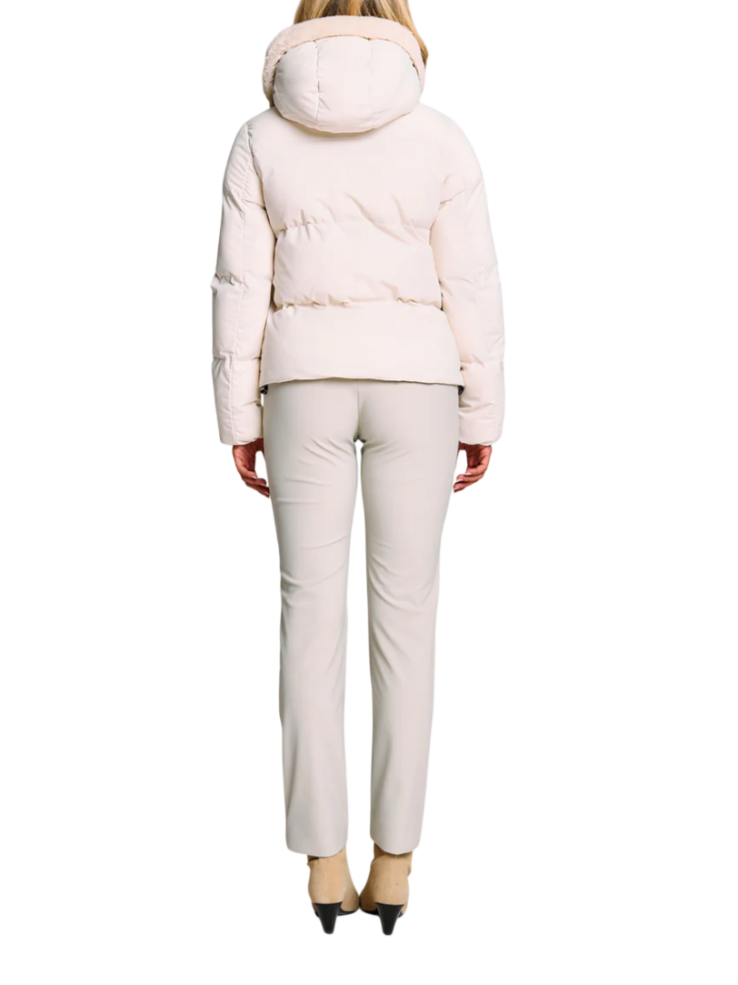 Suns piumino donna Ginan con ecopelliccia panna GBS63035D MILK SUNS