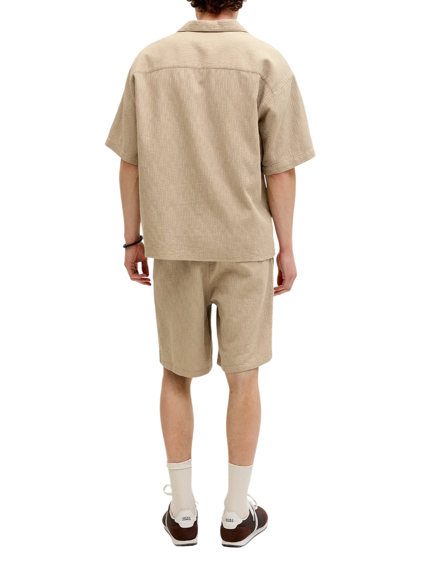 Jack&Jones camicia manica corta uomo beige 12293555 CROCKERY JACK&JONES