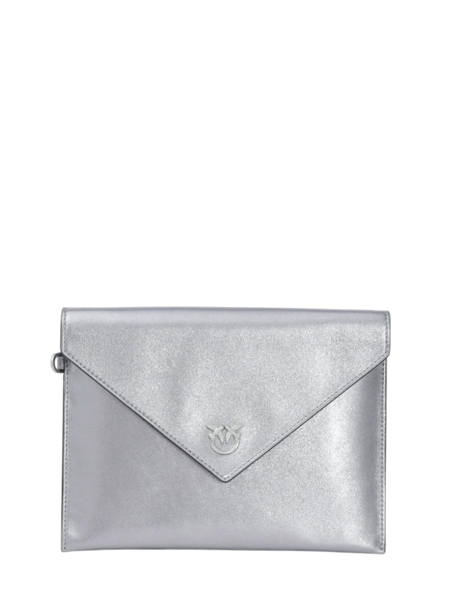 Pinko pochette Flat Purse in pelle argento 104820-A2O9 KZ7E PINKO