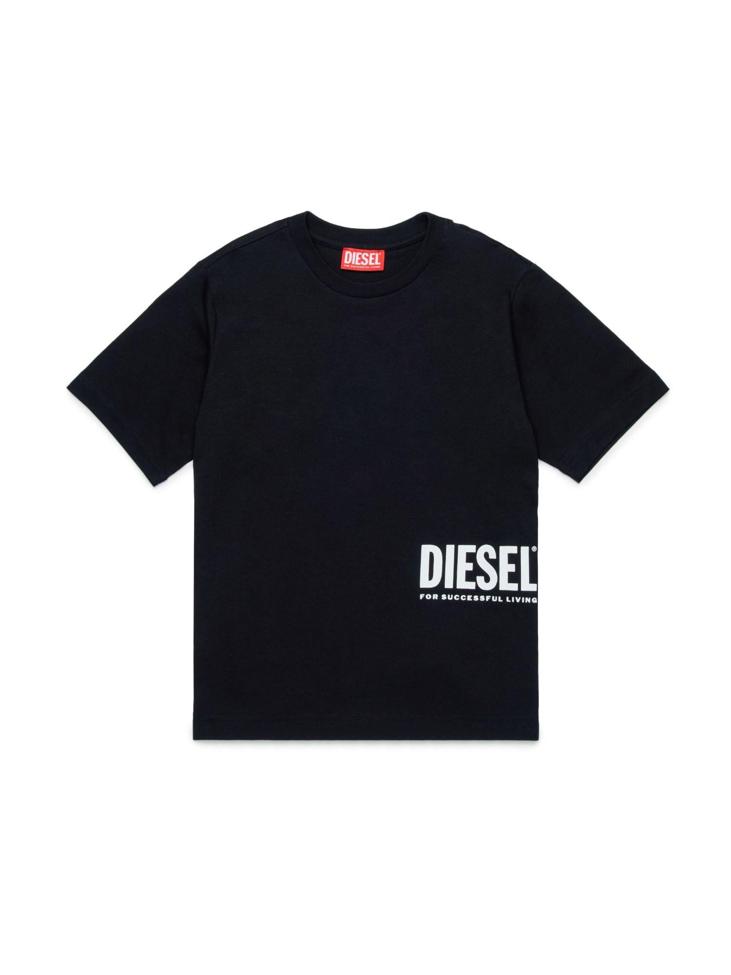Diesel T-shirt manica corta con stampa logo nero J02283-0CATM K900 DIESEL