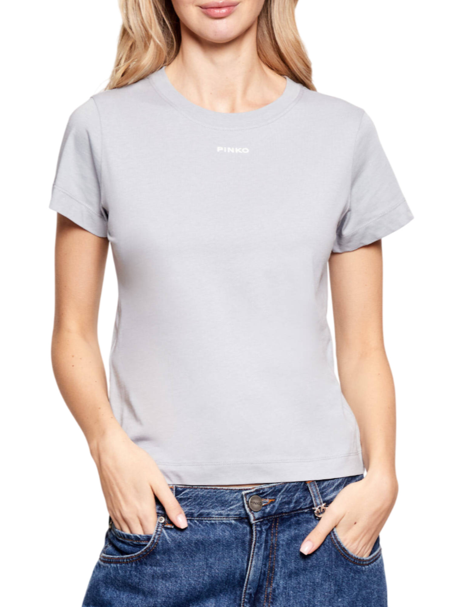 Pinko T-shirt manica corta Basico con logo carta da zucchero 100373-A34F E87 PINKO