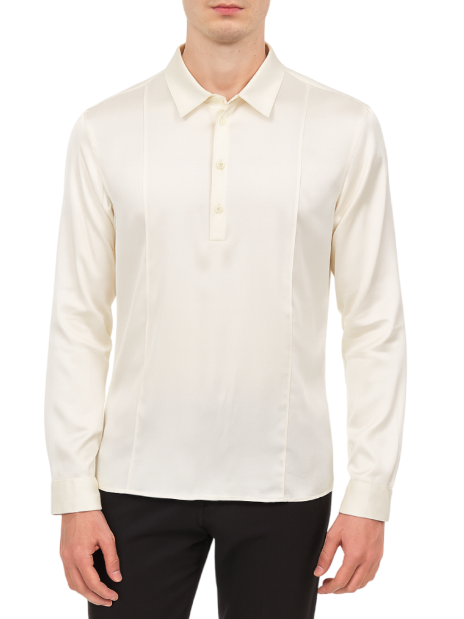 Alta Tensione camicia uomo in raso beige chiaro 3376-BUS PANNA ALTA TENSIONE