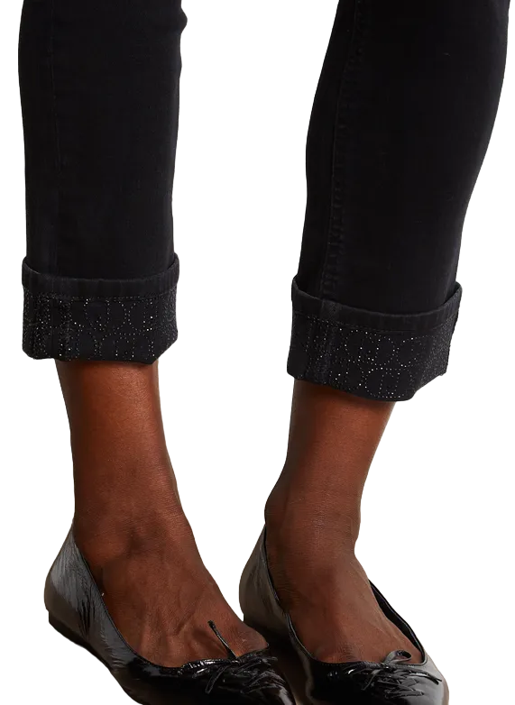 Liu Jo jeans Monroe skinny con fondo strass nero UF4006D4615 87353 LIU JO