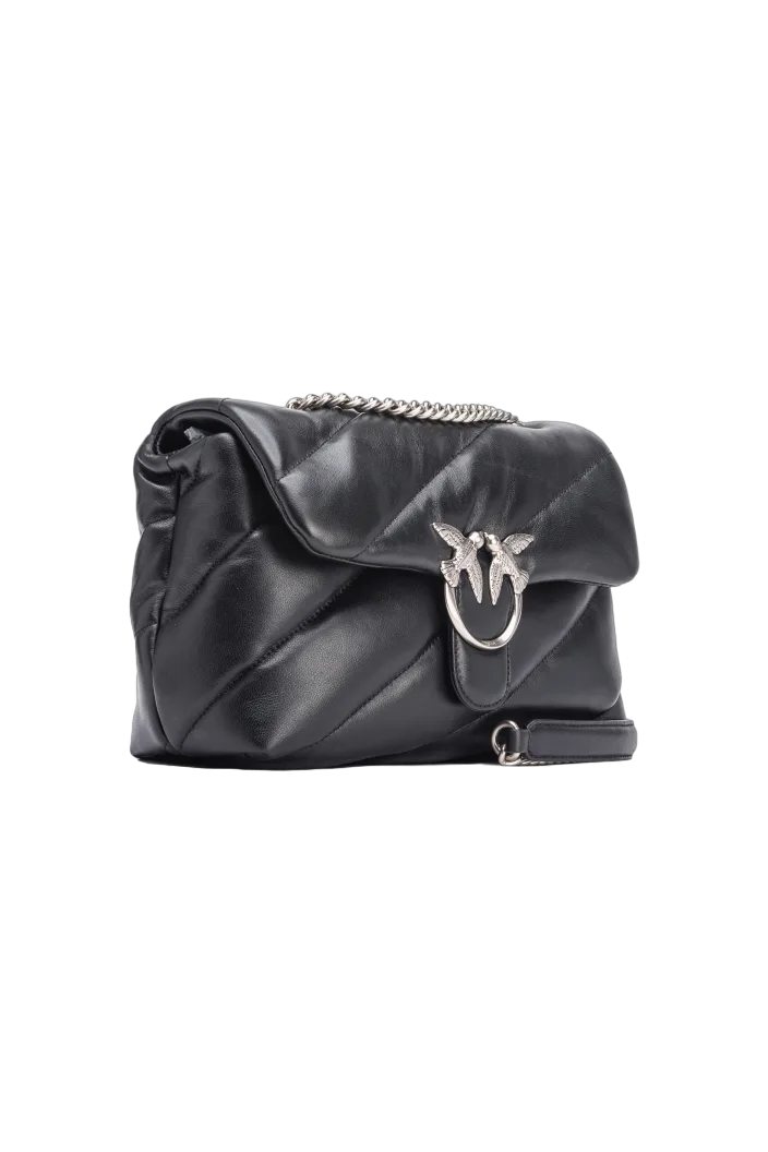 Pinko borsa Love Bag Puff Classic in pelle trapuntata nero argento 100038-A0F2 Z99O PINKO