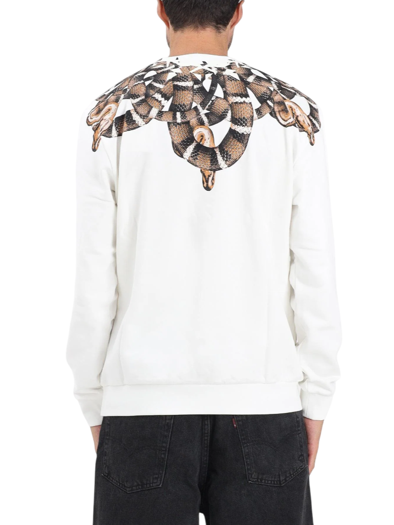 County of Milan felpa uomo con stampa snake bianco CAMASW039 013 COUNTY OF MILAN