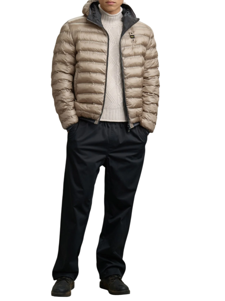 Blauer piumino reversibile Donald con cappuccio antracite beige 25WBLUC06141-007286 978EI BLAUER