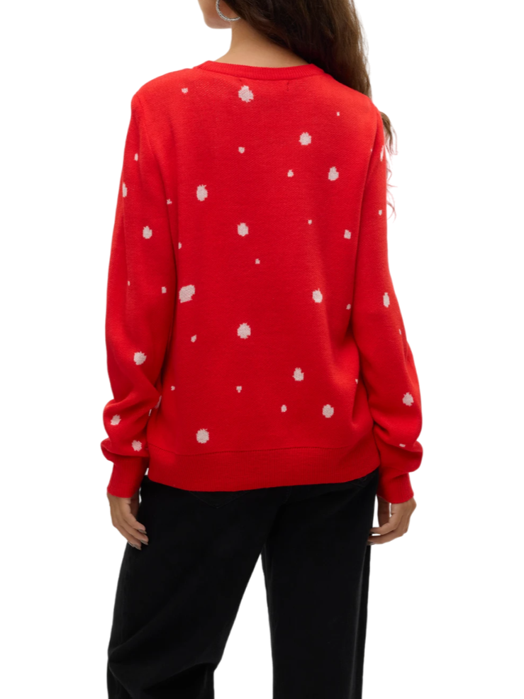 Vero Moda maglia in fantasia natalizia rosso 10309503 CHINESE RED-W.ARTWORK VERO MODA