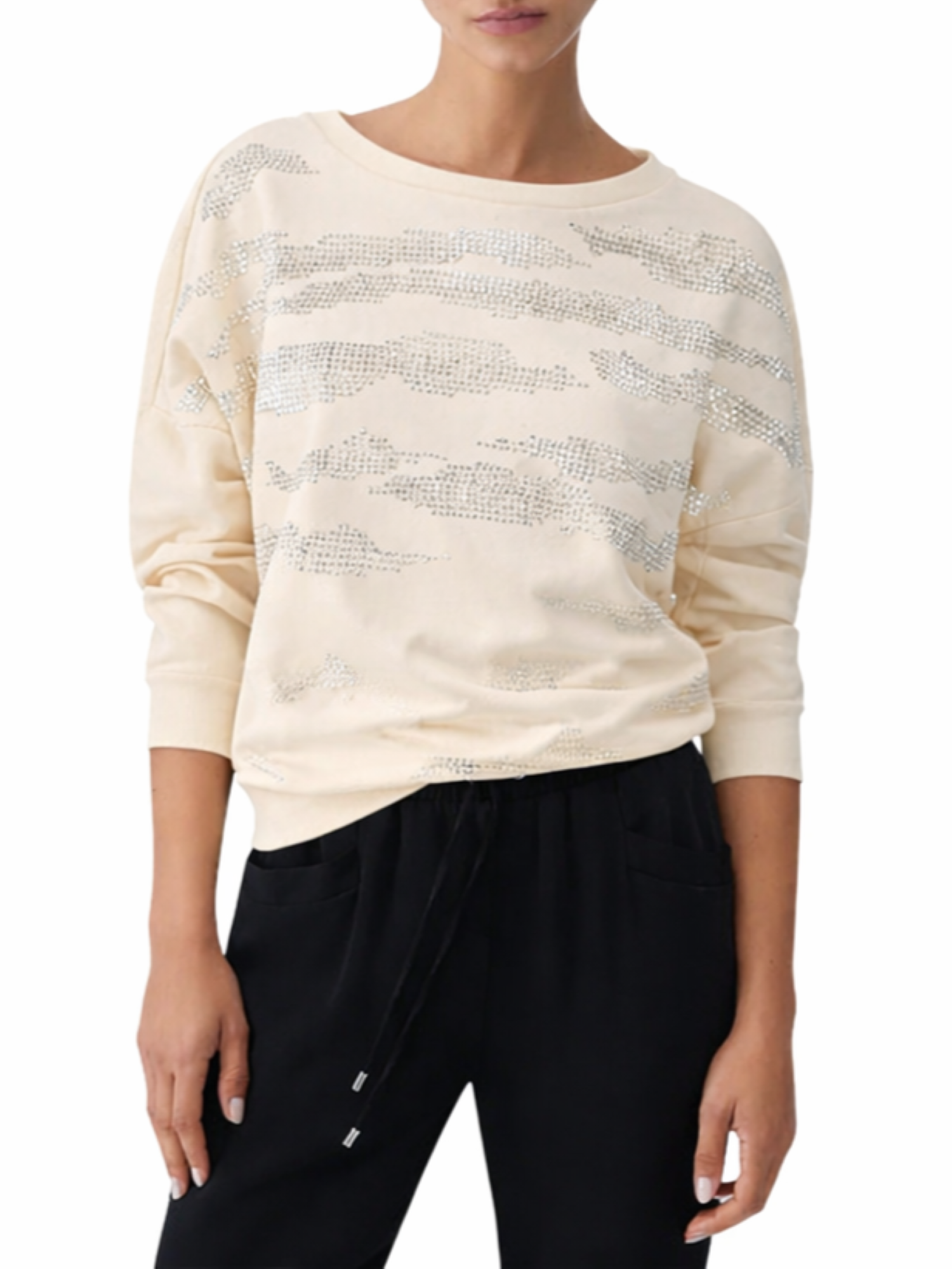 Liu Jo felpa donna con applicazioni gioiello rosa cipria TA6191FS002 X0659 LIU JO