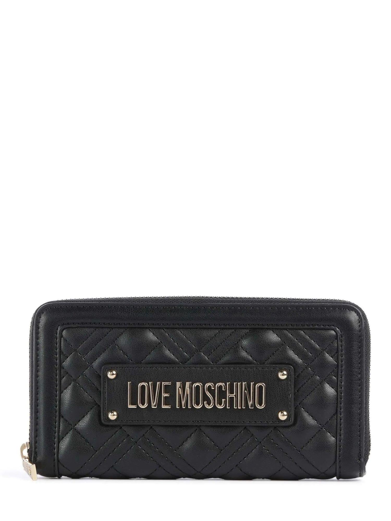 Love Moschino portafogli in ecopelle trapuntata nero argento JC5600PP0N-LA0 00B MOSCHINO LOVE