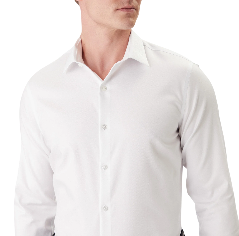 Calvin Klein camicia uomo in cotone stretch no stiro bianco LV019EU090 7K2 Calvin Klein