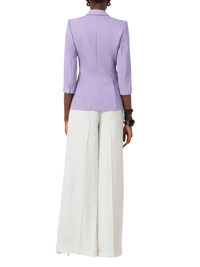 Elisabetta Franchi giacca blazer monopetto con dettagli logati lilla GI21561 EV7 ELISABETTA FRANCHI