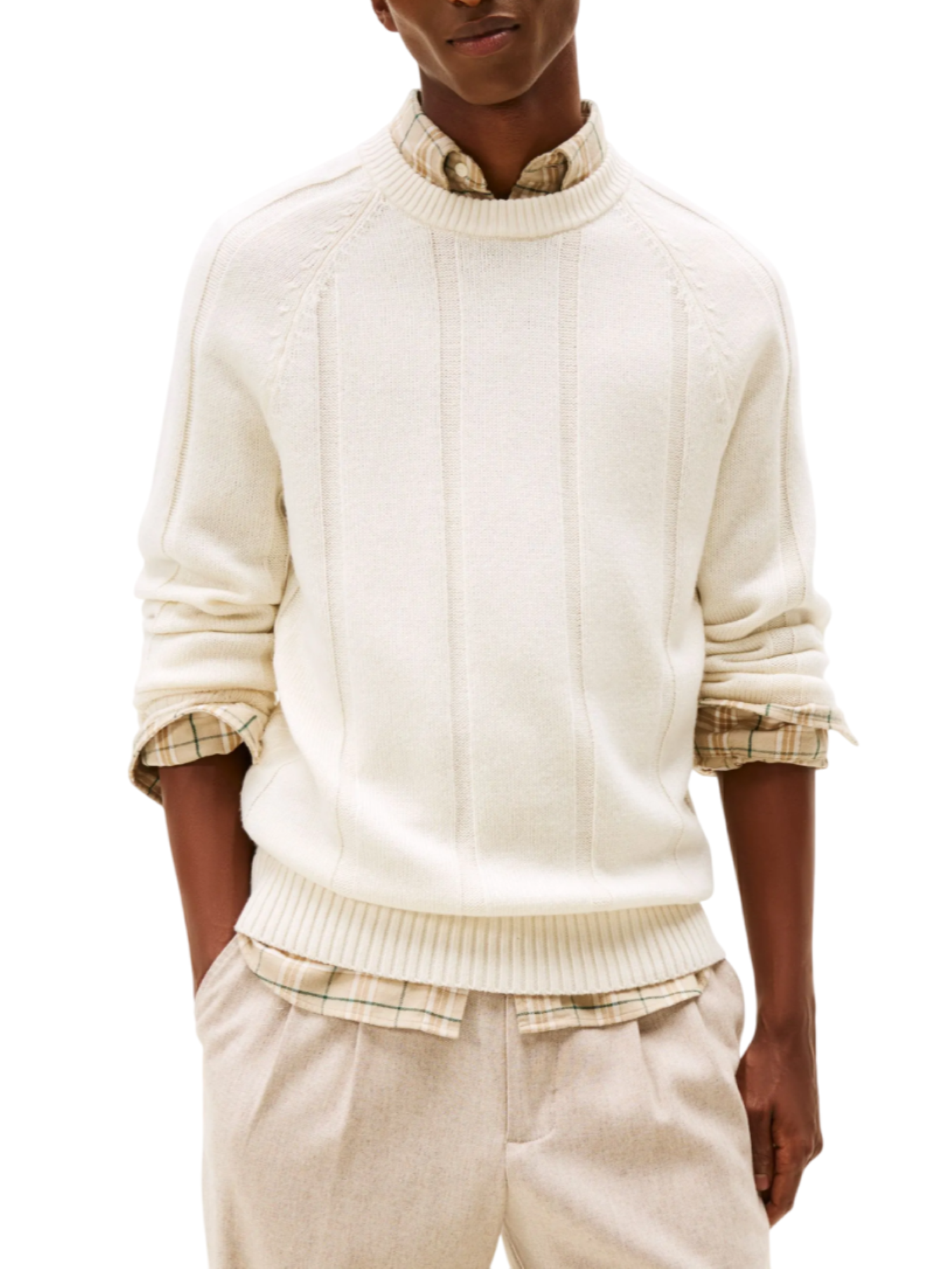 Tommy Hilfiger maglia uomo misto lana avorio MW0MW40911 Z00 Tommy Hilfiger