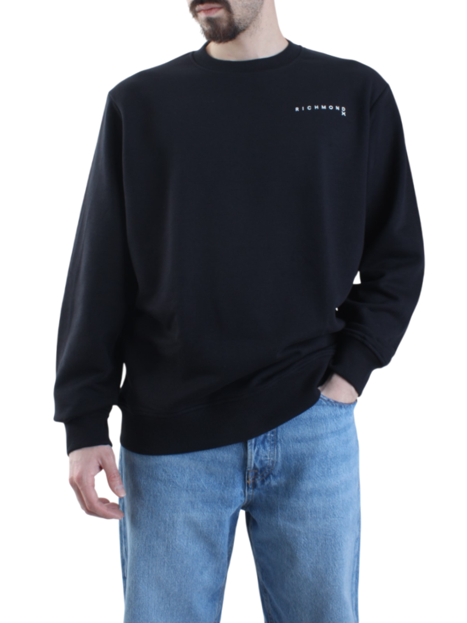 John Richmond felpa Capiani con logo nero UMP25216FE BLACK John RICHMOND