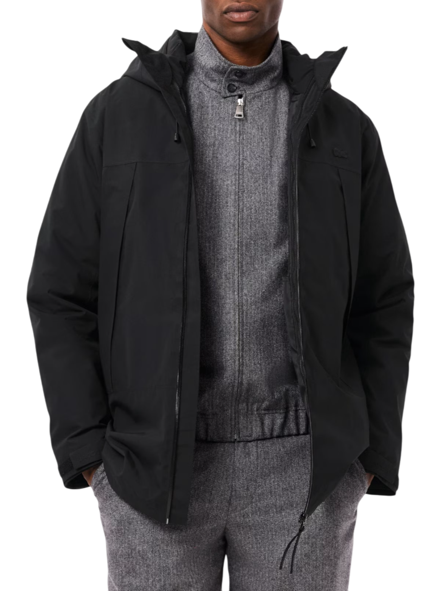 Lacoste giubbino imbottitto uomo con cappuccio nero BH5095 031 LACOSTE