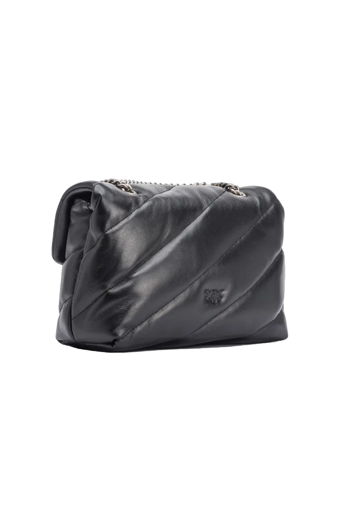 Pinko borsa Love Bag Puff Classic in pelle trapuntata nero argento 100038-A0F2 Z99O PINKO
