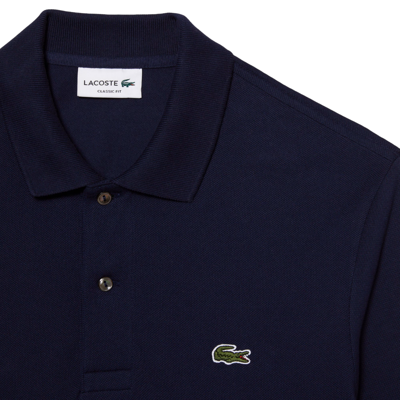 Lacoste polo manica lunga 12.12 in piquè blu navy L1312 166 LACOSTE