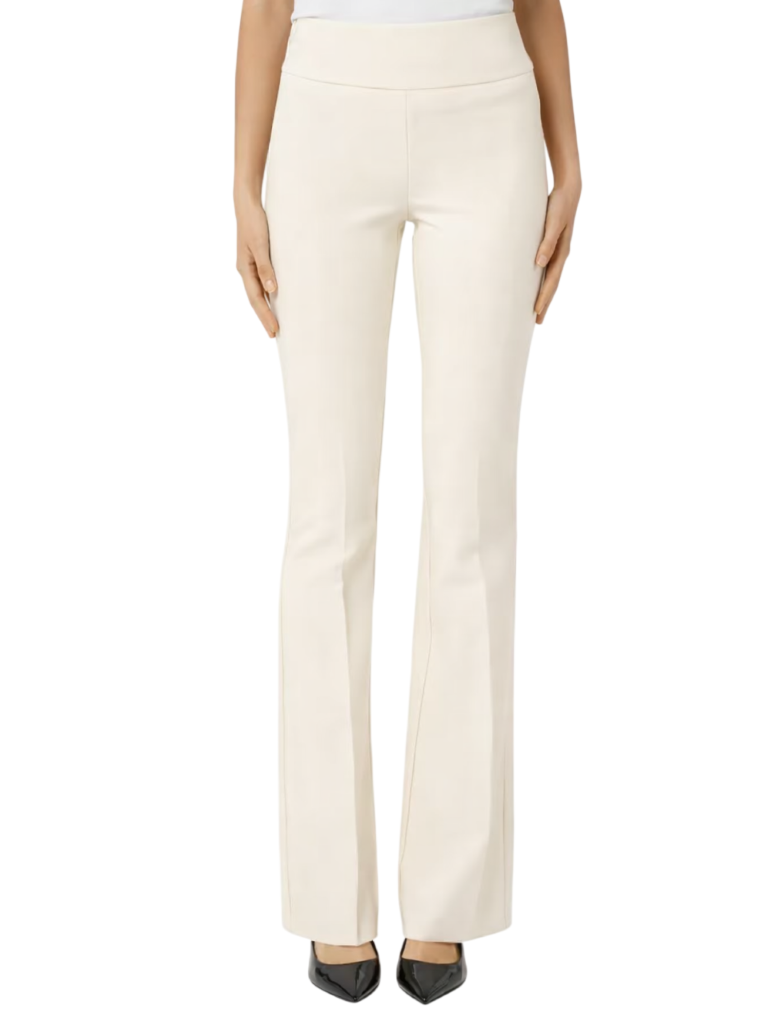 Sandro Ferrone pantaloni a zampa vita alta panna S18XBFMOSCHINO ECRU Sandro FERRONE