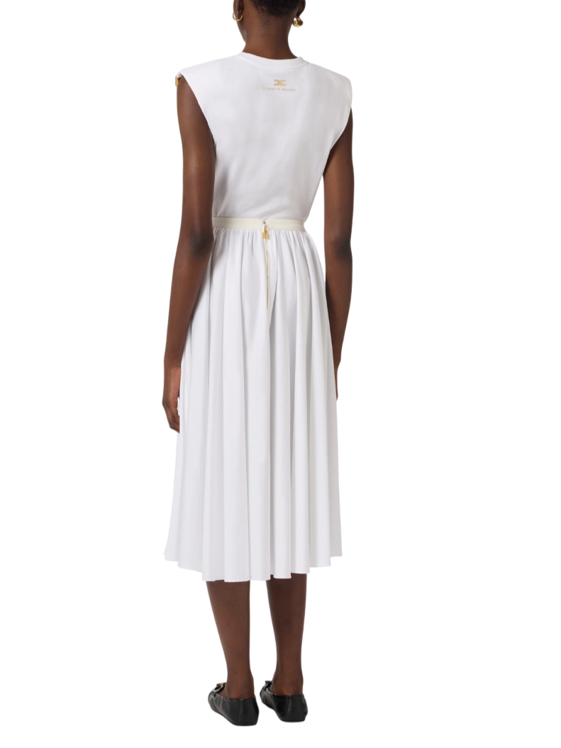 Elisabetta Franchi T-shirt in jersey con nodo bianco MA01161 270 ELISABETTA FRANCHI