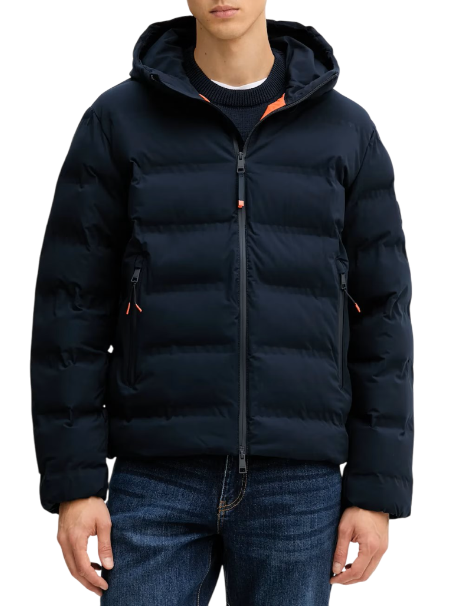 Tommy Hilfiger piumino trapuntato uomo con cappuccio blu MW0MW40637 DW5 Tommy Hilfiger