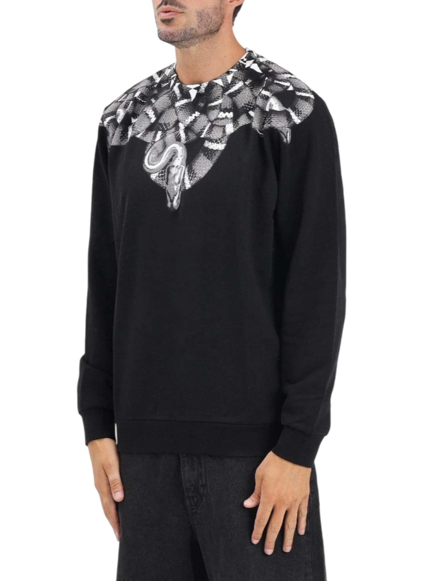 County of Milan felpa uomo con stampa snake nero CAMASW068 110 COUNTY OF MILAN