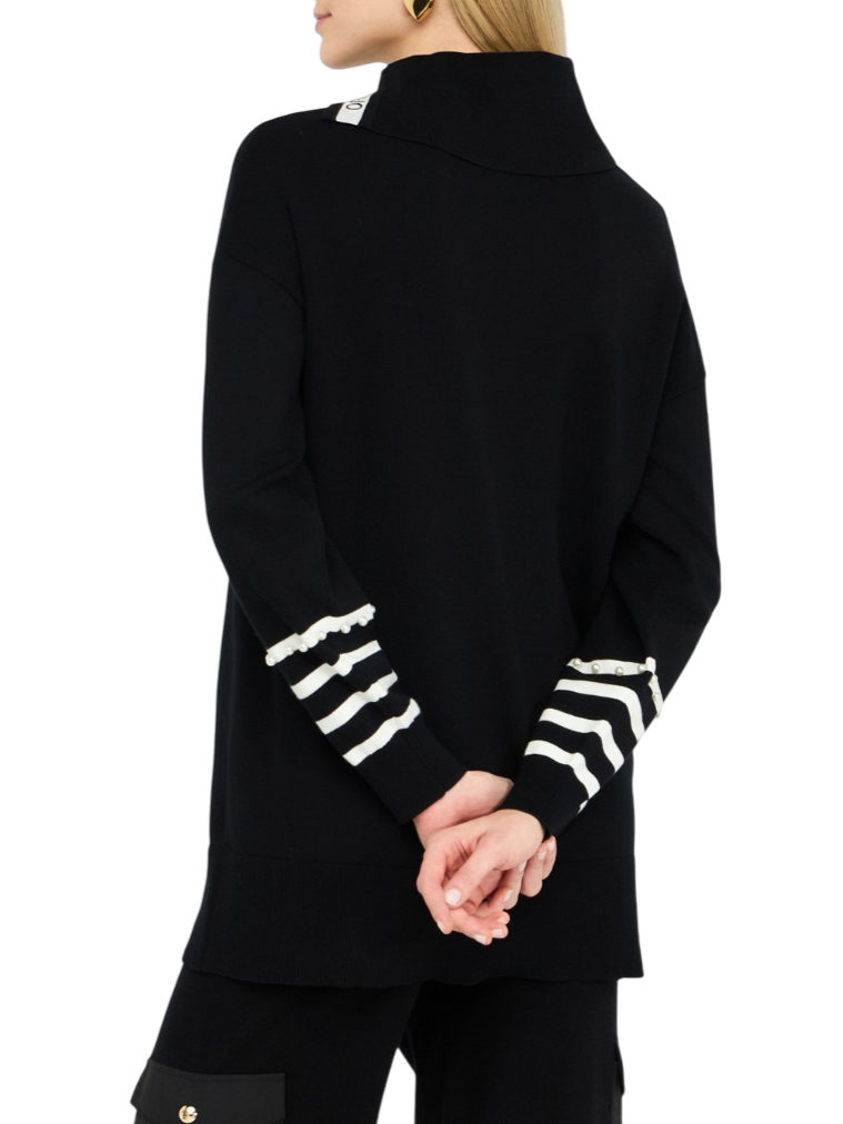 Liu Jo maglia collo alto con risvolto nero TF5218MS63L 03N66 LIU JO