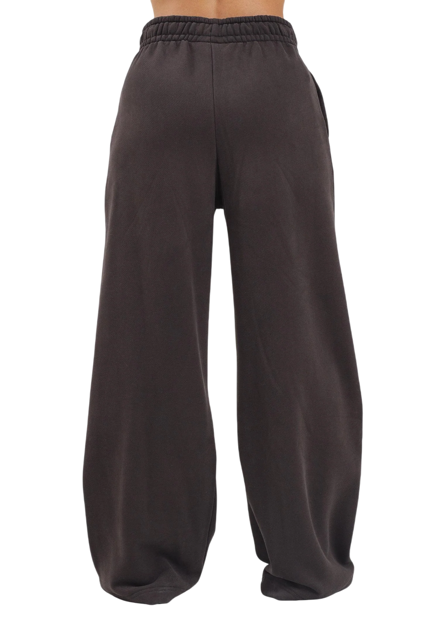 Lacoste pantaloni in felpa wide leg marrone XF5248 SKB LACOSTE