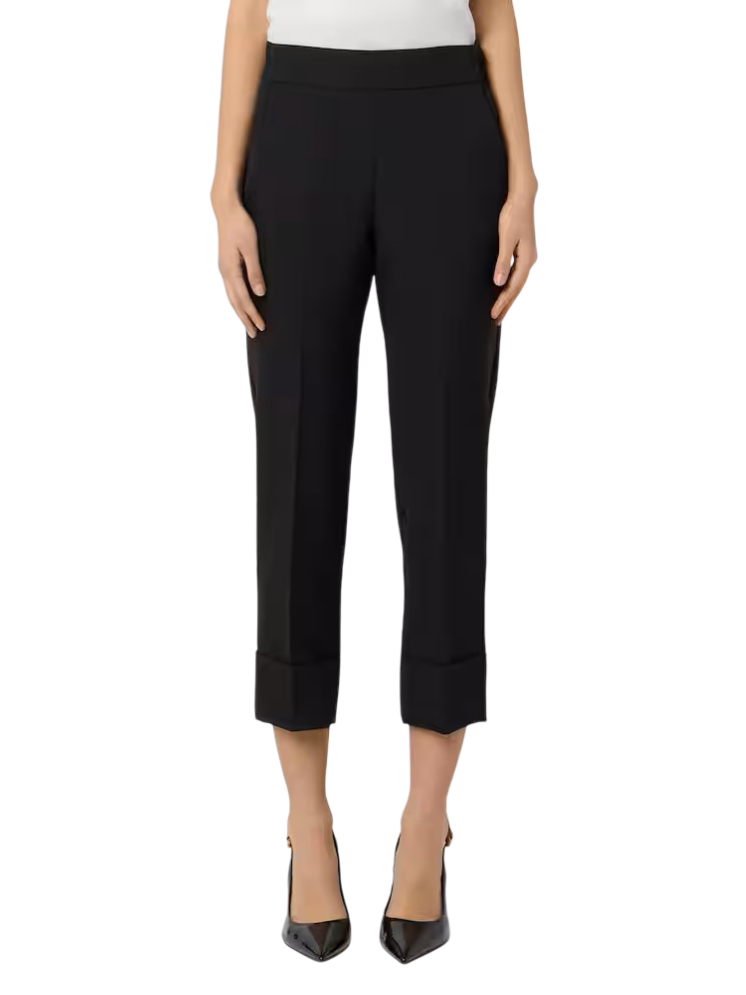 Sandro Ferrone pantaloni donna Furfantello crop nero S39XBFFURFANTELLOTEC NERO Sandro FERRONE