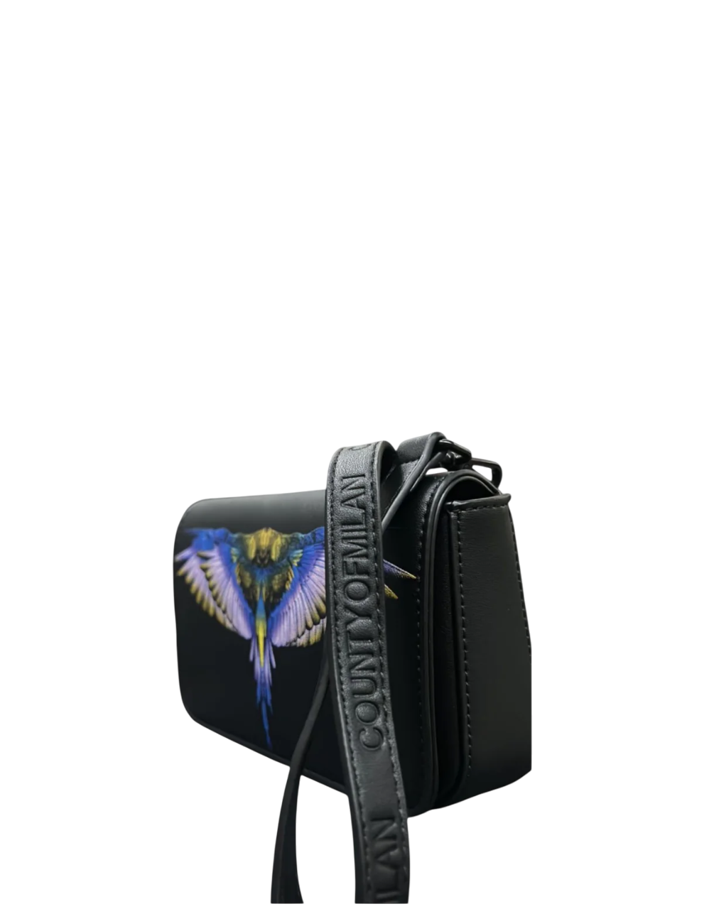 County of Milan borsa a tracolla in ecopelle nero COMAF250143 NERO-BLUE WINGS COUNTY OF MILAN
